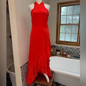 Ecru Johansson Asymmetrical Dress in Poppy